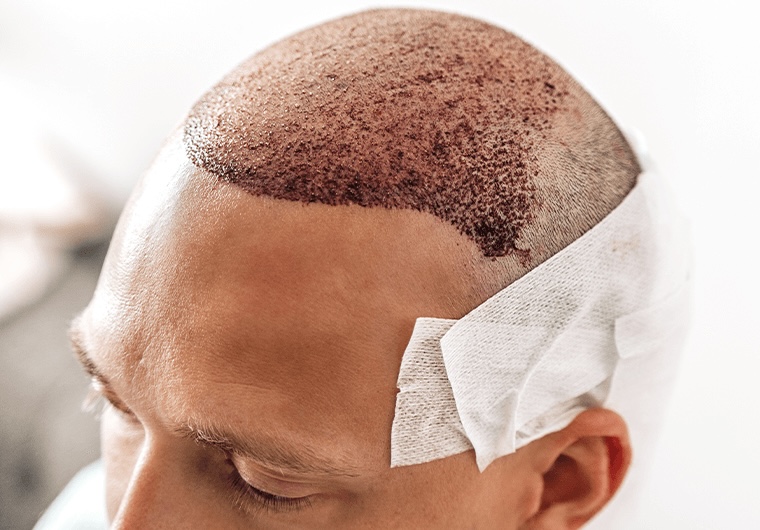 Hair Implant DHI procedure in progress