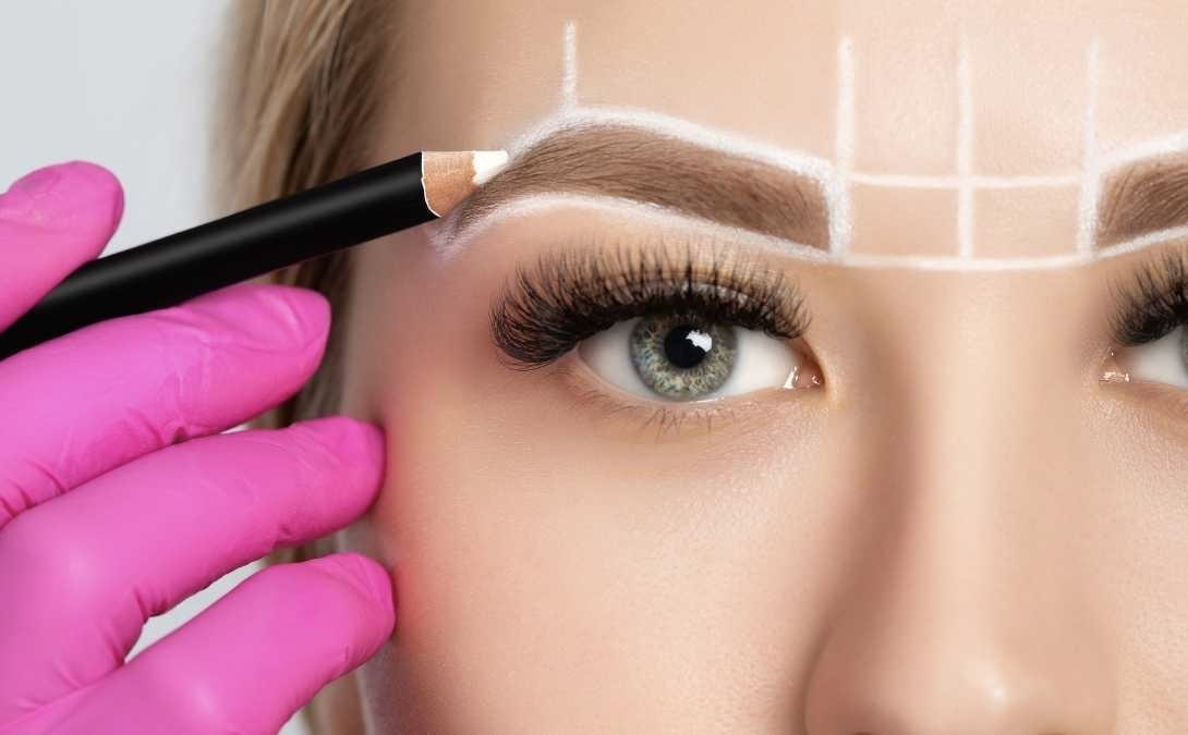 Eyebrow implant procedure being performed