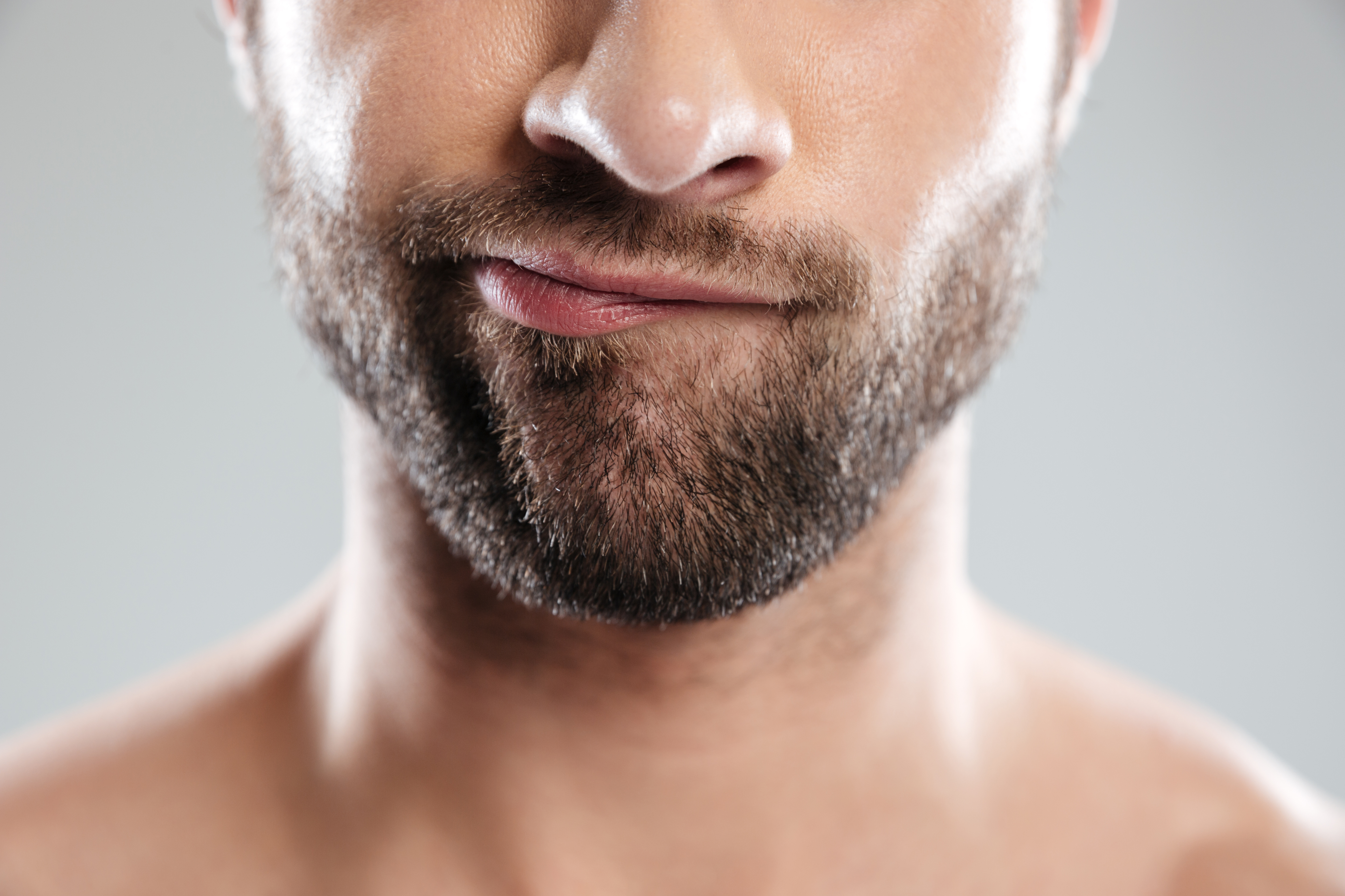 Beard implant treatment in progress